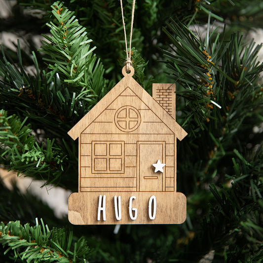 Adorno de Navidad Personalizado Casita de Madera