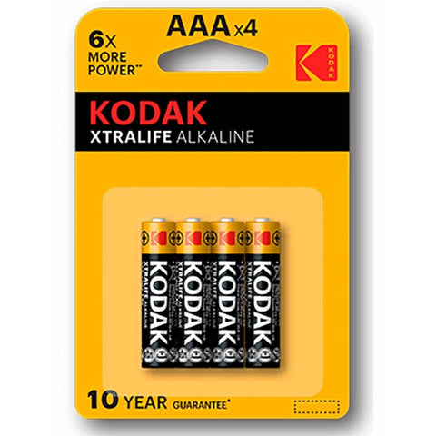 Pilas Alcalinas Kodak Xtralife AAA LR3 Pack de 4 Unidades