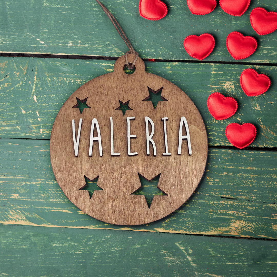 Bola Personalizada de Madera San Valentín.