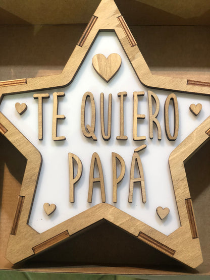 Lámpara de mesita de noche  TE QUIERO PAPÁ - Día del Padre