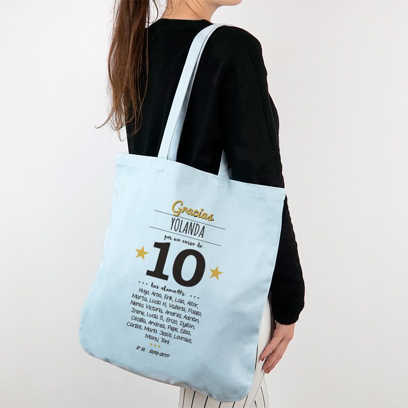 Bolso Personalizado Gracias (nombre+texto) por un curso de 10