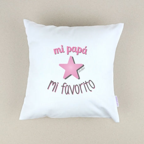 Cojín Personalizado Mi papá mi favorito rosa