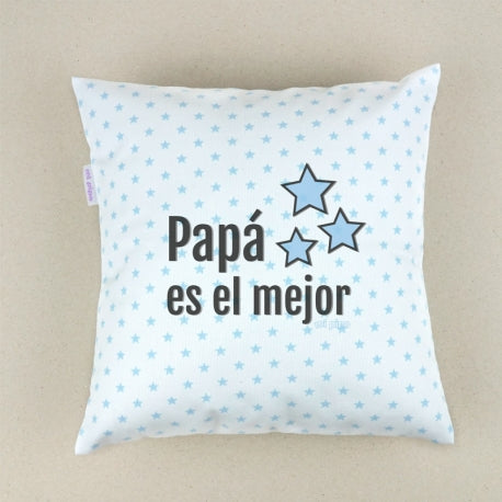 Cojín Personalizado azul Papá es el mejor