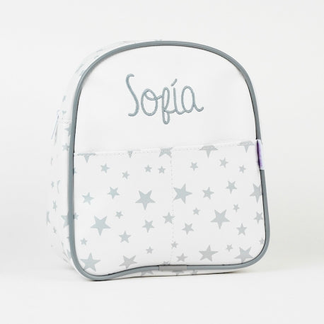 Mochila Personalizada Gris Estrellas