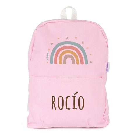 mochila personalizada rosa con 12 dibujos diferentes