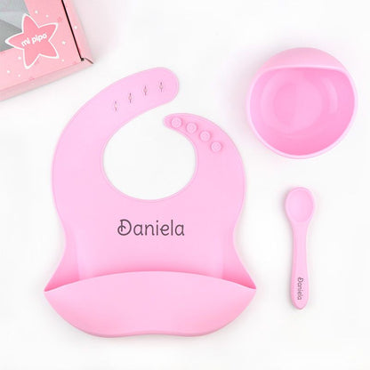 Vajilla Personalizada Silicona Rosa