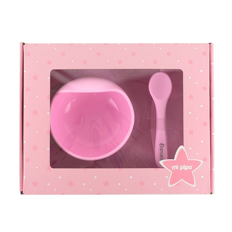 Vajilla Personalizada Silicona Rosa